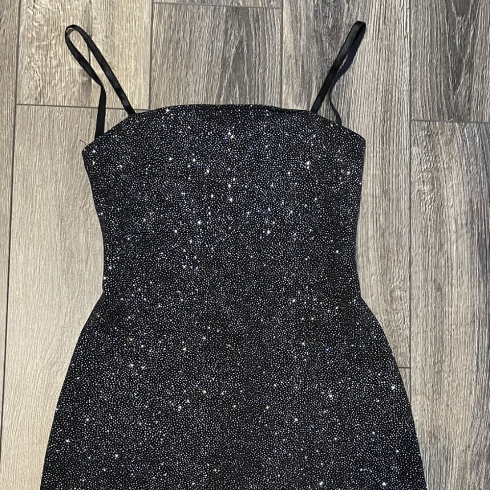 City Triangles  Strappy Back Women's Size L  Black Tinsel Dress